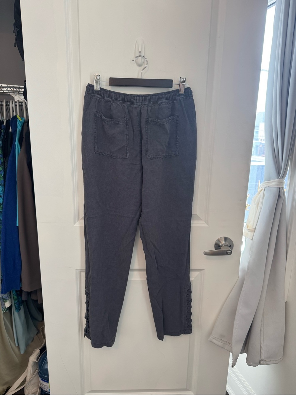 Splendid Washed Gray Drawstring Ankle Pants - Picture 3 of 4